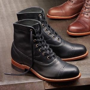 Wolverine 1000 Mile Almond Toe Boots Black